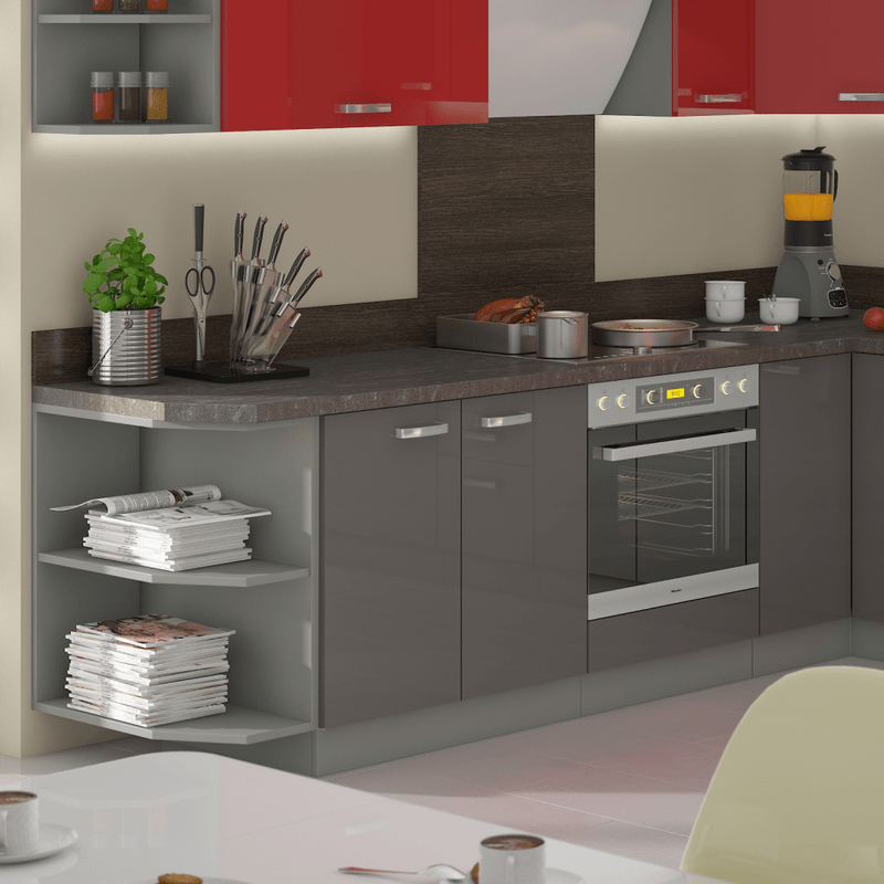 Casa si Gradina - Mobilier - Comode si corpuri - Corpuri bucatarie - Blat de lucru, grosime 2,8 cm, Metalic brown gri - Infinity.ro