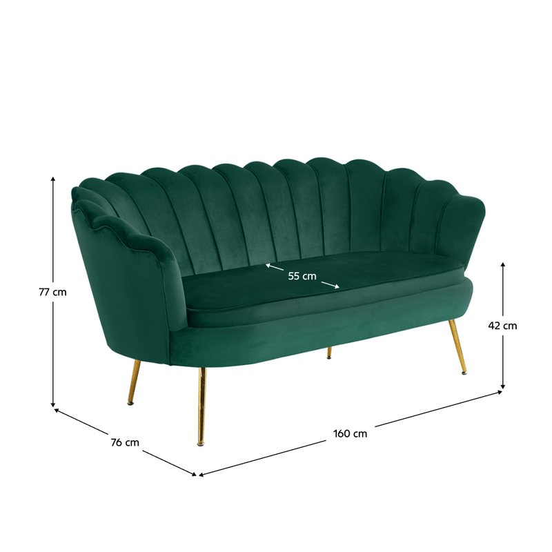Casa si Gradina - Mobilier - Canapele si coltare - Canapele - Canapea de lux, 2,5 locuri, smarald / auriu, Art-deco, NOBLIN - Infinity.ro