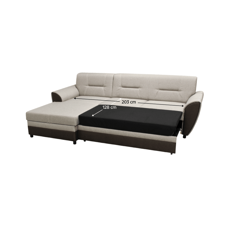 Casa si Gradina - Mobilier - Canapele si coltare - Coltare - Set canapea extensibila, maro/gri-bej taupe, stanga, SEVARD ROH - Infinity.ro