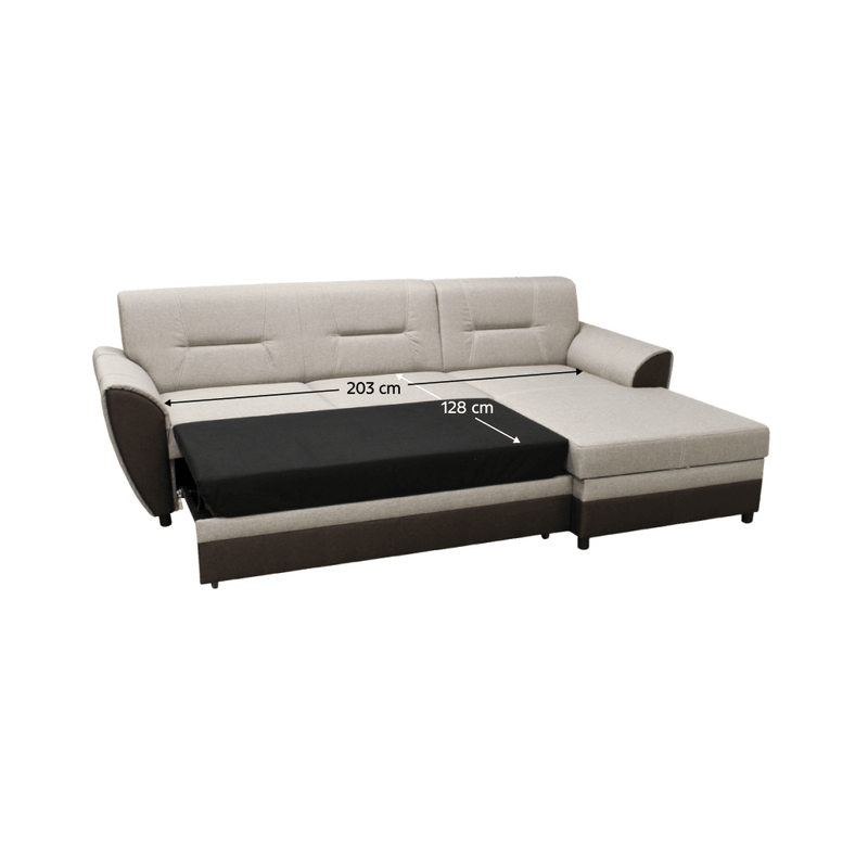 Casa si Gradina - Mobilier - Canapele si coltare - Coltare - Canapea extensibila, maro/gri-bej taupe, dreapta, SEVARD ROH - Infinity.ro
