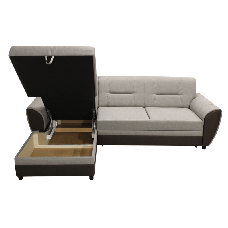 Casa si Gradina - Mobilier - Canapele si coltare - Coltare - Set canapea extensibila, maro/gri-bej taupe, stanga, SEVARD ROH - Infinity.ro