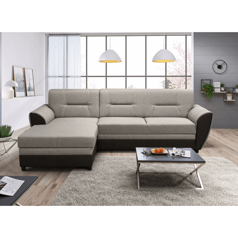 Casa si Gradina - Mobilier - Canapele si coltare - Coltare - Set canapea extensibila, maro/gri-bej taupe, stanga, SEVARD ROH - Infinity.ro