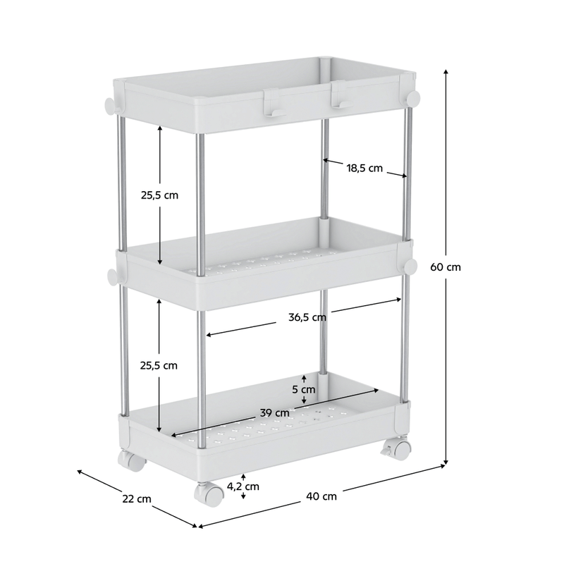 Casa si Gradina - Mobilier - Biblioteci si rafturi - Rafturi - Etajera cu roti, alba, ALIOL TIP 1 - Infinity.ro