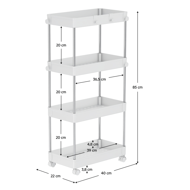 Casa si Gradina - Mobilier - Biblioteci si rafturi - Rafturi - Etajera cu roti, alba, ALIOL TIP 3 - Infinity.ro
