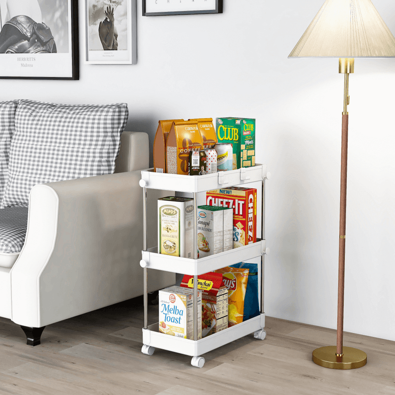 Casa si Gradina - Mobilier - Biblioteci si rafturi - Rafturi - Etajera cu roti, alba, ALIOL TIP 1 - Infinity.ro