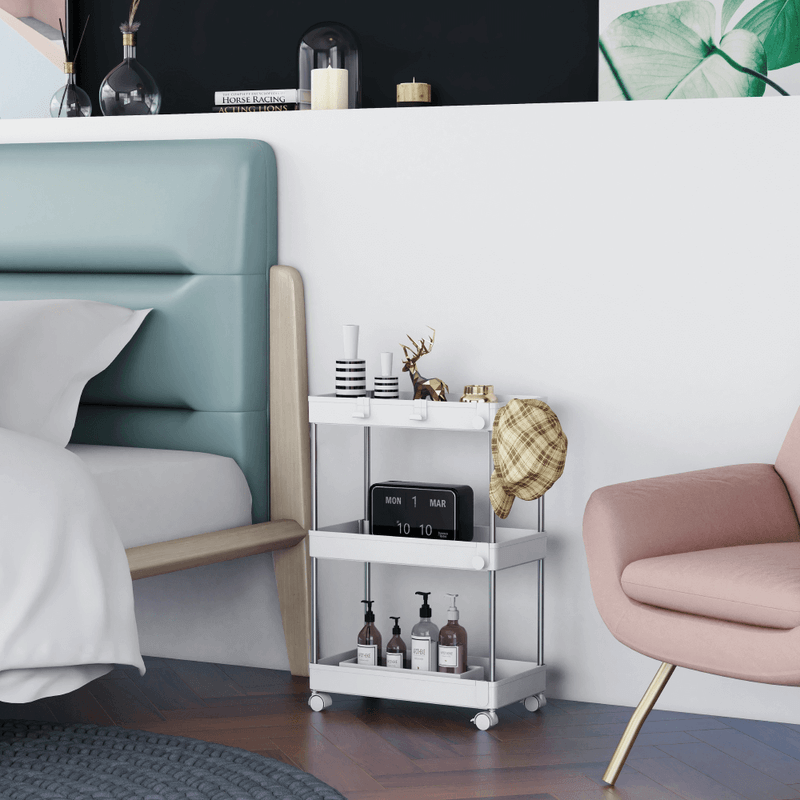 Casa si Gradina - Mobilier - Biblioteci si rafturi - Rafturi - Etajera cu roti, alba, ALIOL TIP 1 - Infinity.ro