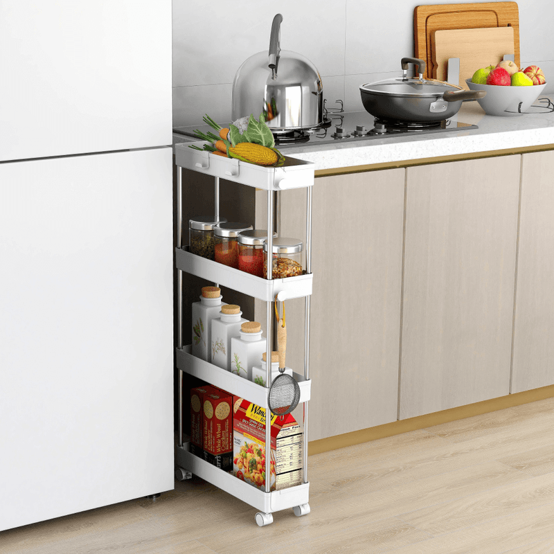 Casa si Gradina - Mobilier - Biblioteci si rafturi - Rafturi - Etajera cu roti, alba, ALIOL TIP 2 - Infinity.ro
