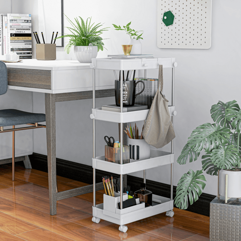 Casa si Gradina - Mobilier - Biblioteci si rafturi - Rafturi - Etajera cu roti, alba, ALIOL TIP 3 - Infinity.ro