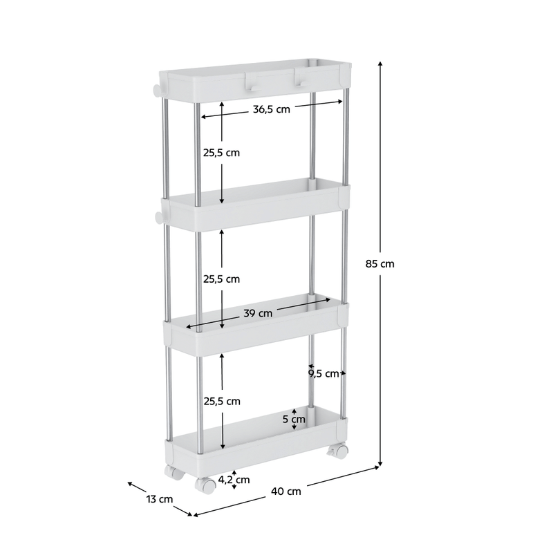 Casa si Gradina - Mobilier - Biblioteci si rafturi - Rafturi - Etajera cu roti, alba, ALIOL TIP 2 - Infinity.ro