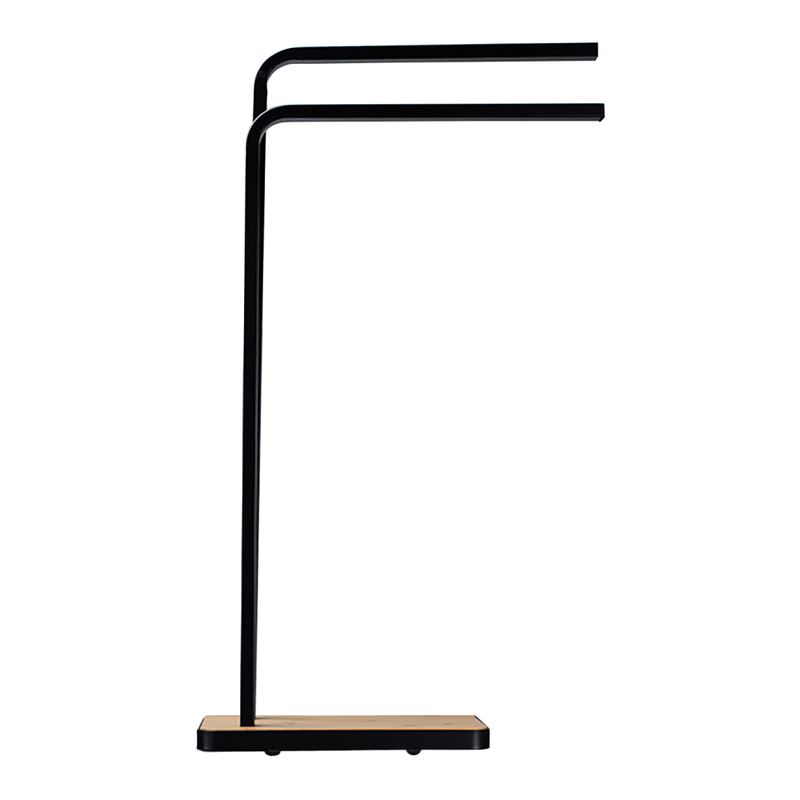Casa si Gradina - Sanitare - Suporturi si accesorii baie - Suporturi baie - Suport pentru prosoape, metal de culoare neagra / bambus, LABAV - Infinity.ro