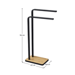 Casa si Gradina - Sanitare - Suporturi si accesorii baie - Suporturi baie - Suport pentru prosoape, metal de culoare neagra / bambus, LABAV - Infinity.ro