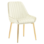 Casa si Gradina - Mobilier - Scaune si fotolii - Scaune - Scaun de dining, bej tesatura Velvet/gold crom-auriu, PERLIA - Infinity.ro