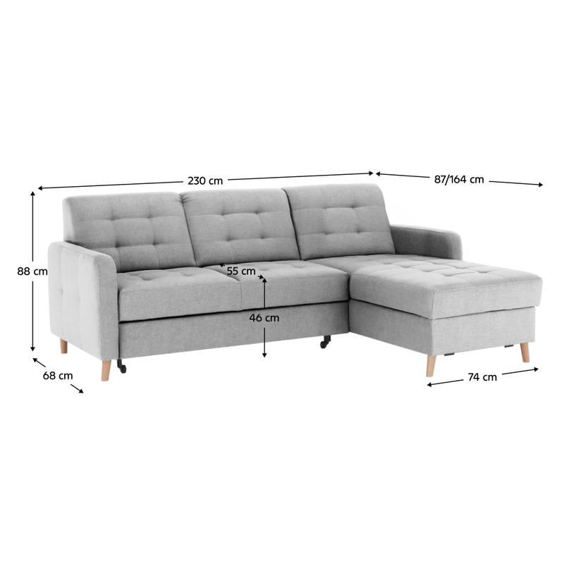 Casa si Gradina - Mobilier - Canapele si coltare - Coltare - Coltar de colt universala, gri deschis, VISBY - Infinity.ro