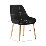 Casa si Gradina - Mobilier - Scaune si fotolii - Scaune - Scaun de masa, negru tesatura Velvet/gold crom-auriu, PERLIA - Infinity.ro