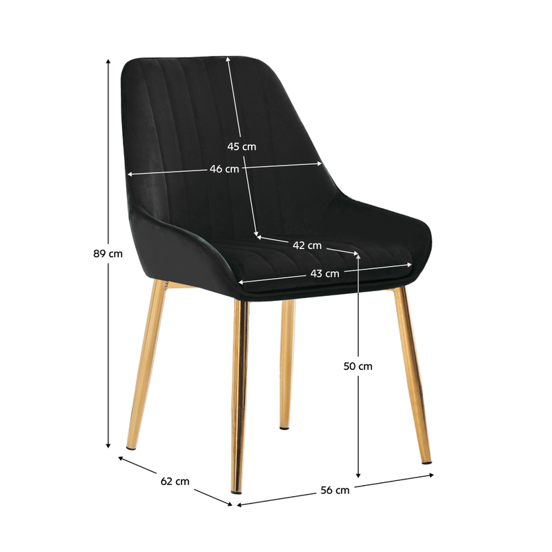 Casa si Gradina - Mobilier - Scaune si fotolii - Scaune - Scaun de masa, negru tesatura Velvet/gold crom-auriu, PERLIA - Infinity.ro