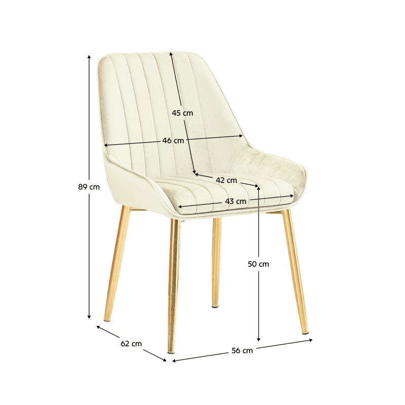 Casa si Gradina - Mobilier - Scaune si fotolii - Scaune - Scaun de dining, bej tesatura Velvet/gold crom-auriu, PERLIA - Infinity.ro