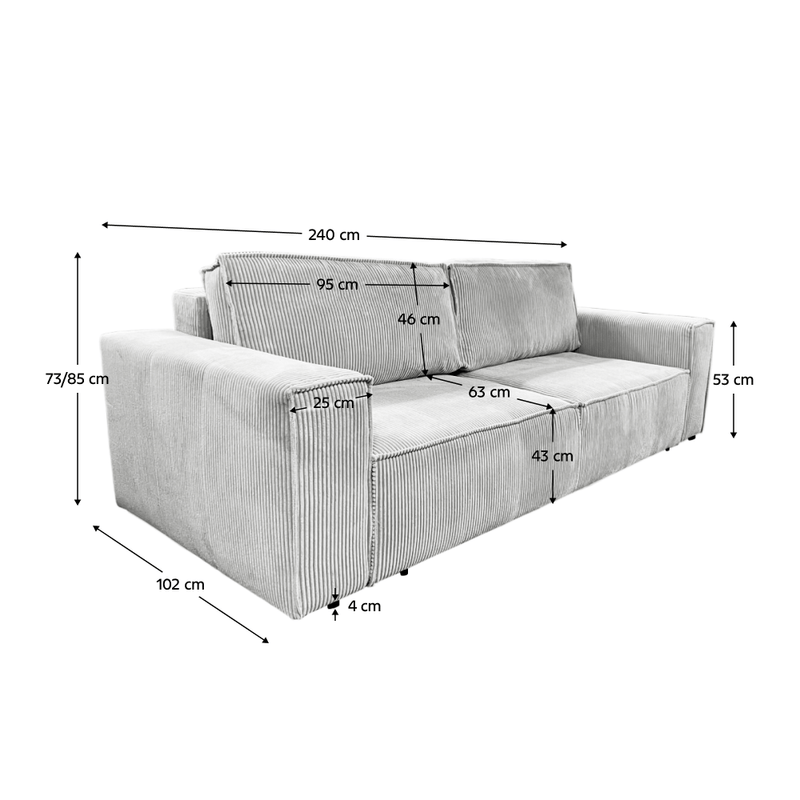 Casa si Gradina - Mobilier - Canapele si coltare - Canapele - Canapea extensibila, gri deschis, HARPERA BIG SOFA - Infinity.ro