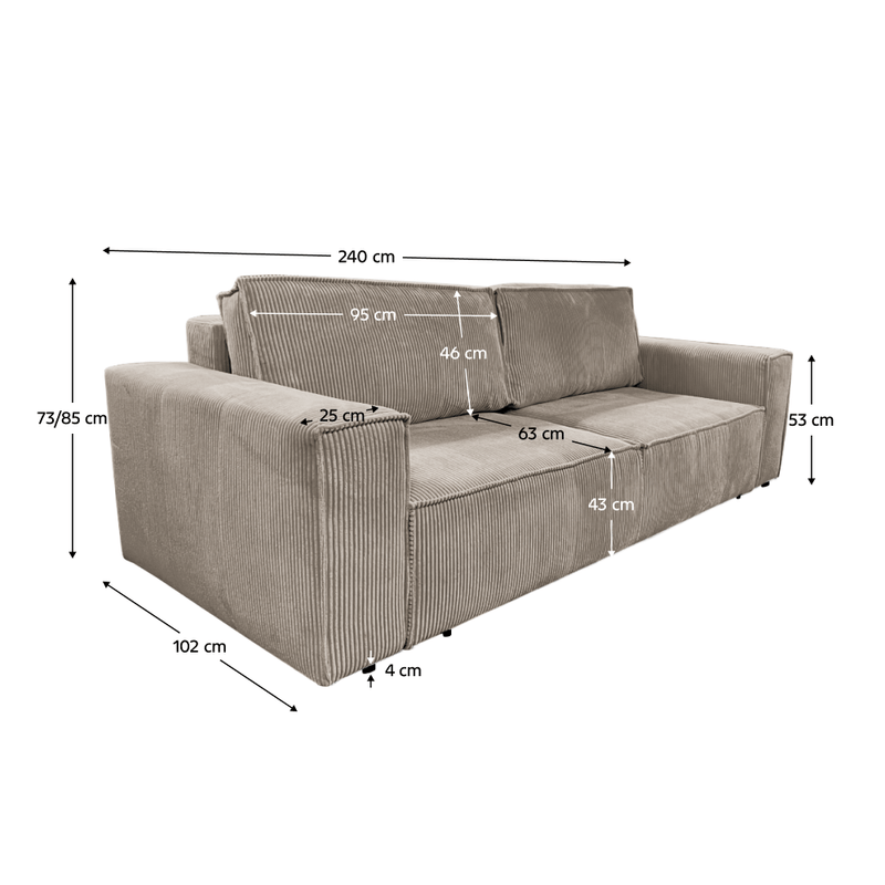 Casa si Gradina - Mobilier - Canapele si coltare - Canapele - Canapea extensibila, taupe gri-bej, HARPERA BIG SOFA - Infinity.ro