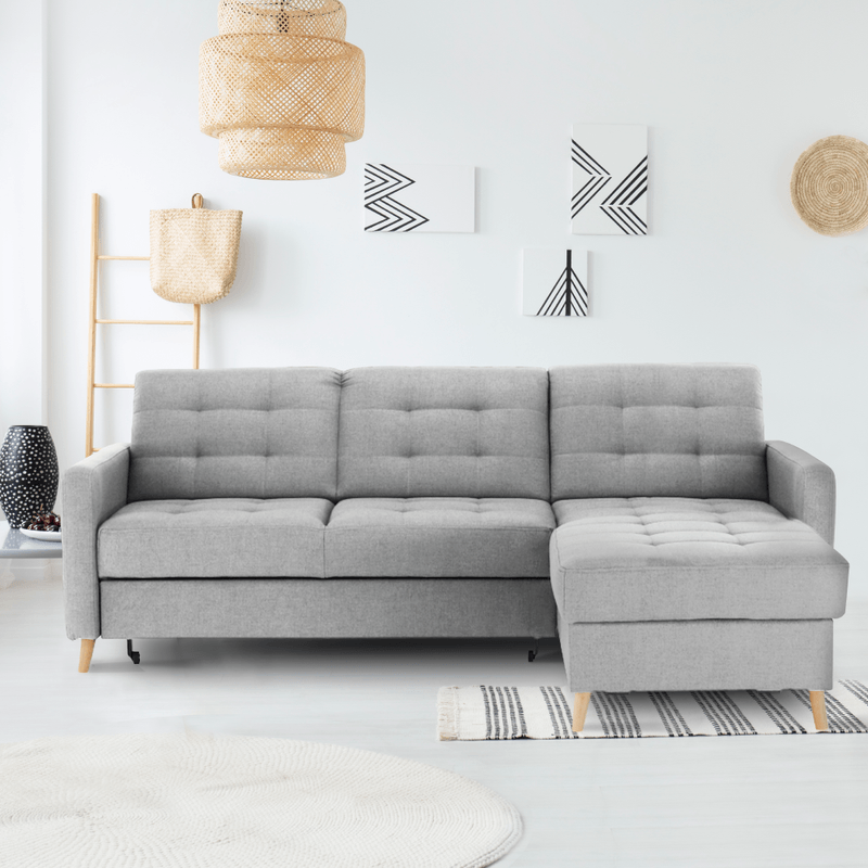 Casa si Gradina - Mobilier - Canapele si coltare - Coltare - Coltar de colt universala, gri deschis, VISBY - Infinity.ro