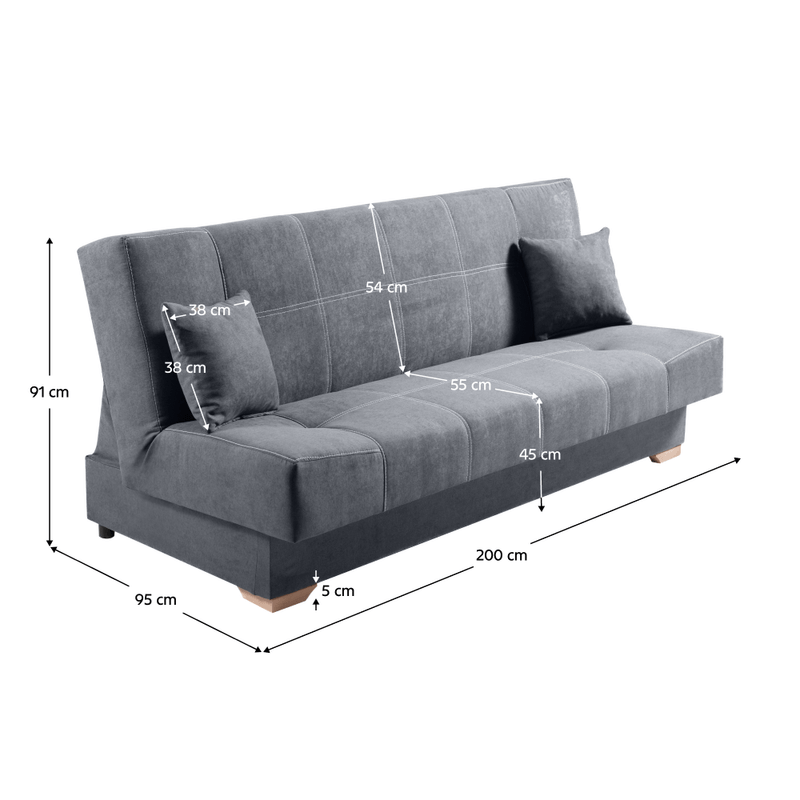Casa si Gradina - Mobilier - Canapele si coltare - Canapele - Canapea extensibila, gri, GINY - Infinity.ro