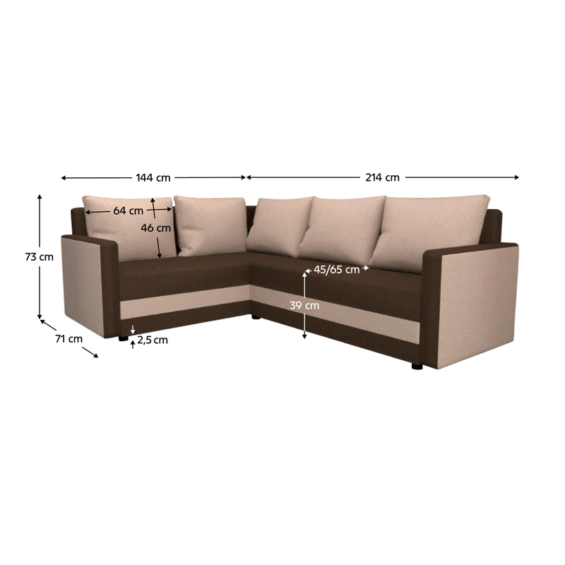 Casa si Gradina - Mobilier - Canapele si coltare - Coltare - Canapea universala, bej / maro, DINA L ROH - Infinity.ro