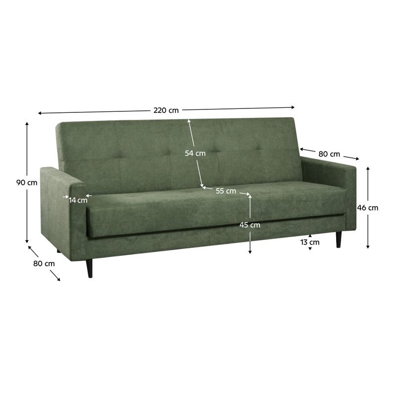 Casa si Gradina - Mobilier - Canapele si coltare - Canapele - Canapea extensibila, verde, VALDO - Infinity.ro