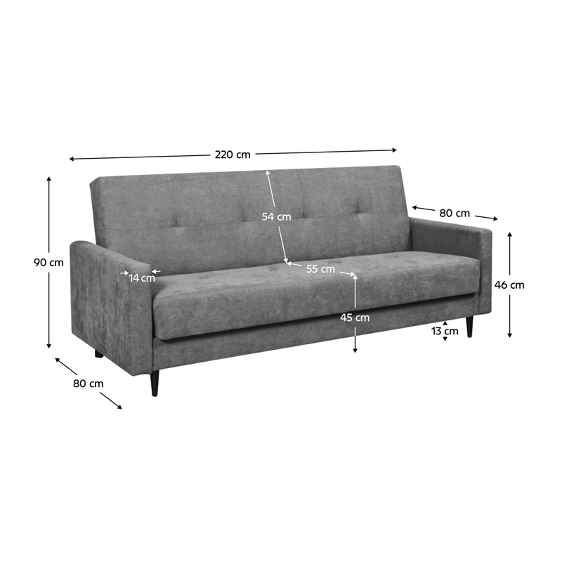 Casa si Gradina - Mobilier - Canapele si coltare - Canapele - Canapea extensibila, gri, VALDO - Infinity.ro