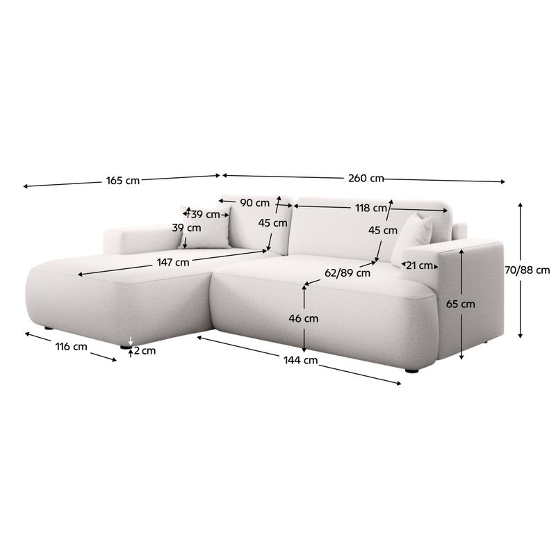 Casa si Gradina - Mobilier - Canapele si coltare - Coltare - Canapea, alba, stanga, GARY ROH - Infinity.ro