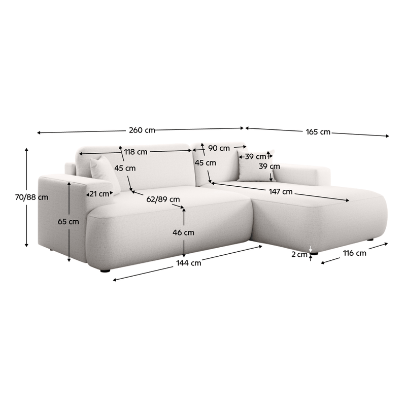 Casa si Gradina - Mobilier - Canapele si coltare - Coltare - Canapea, alba, dreapta, GARY ROH - Infinity.ro