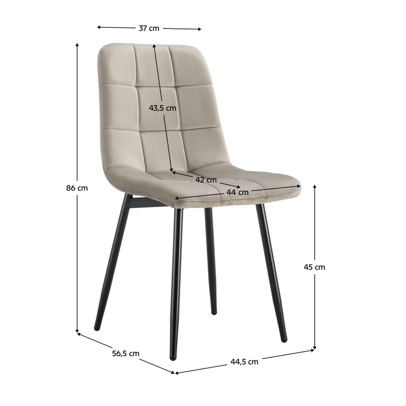 Casa si Gradina - Mobilier - Scaune si fotolii - Scaune - Scaun, material Velvet gri-maro Taupe/negru, RAMITA TIP 3 - Infinity.ro