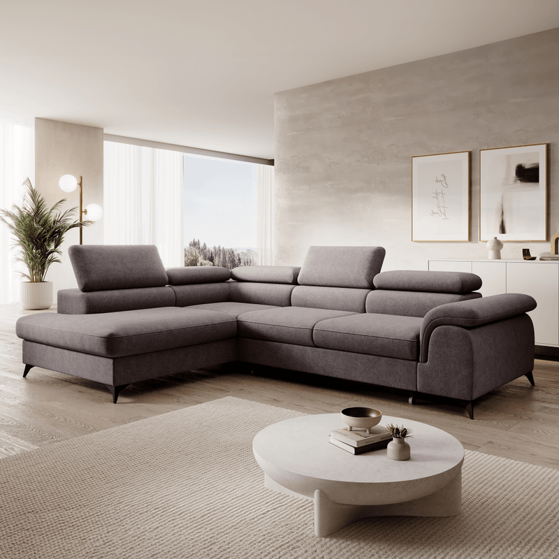 Casa si Gradina - Mobilier - Canapele si coltare - Coltare - Canapea extensibila, gri-maro, stanga, PONY ROH - Infinity.ro