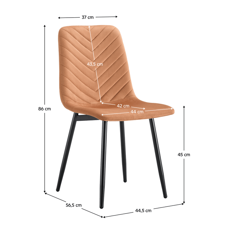 Casa si Gradina - Mobilier - Scaune si fotolii - Scaune - Scaun, material Velvet teracota/negru, RAMITA TIP 2 - Infinity.ro