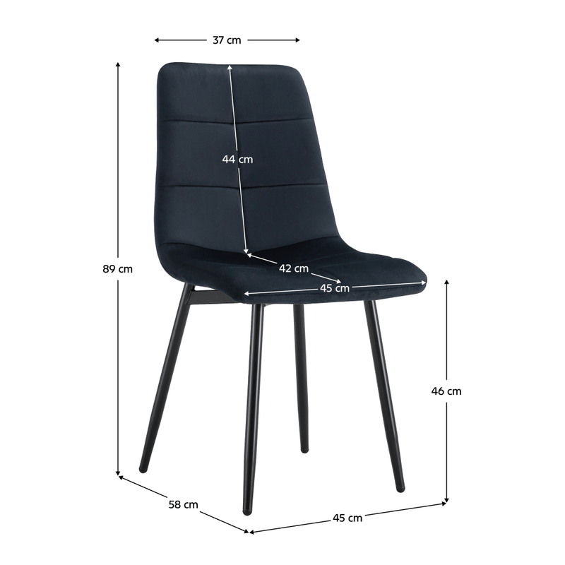 Casa si Gradina - Mobilier - Scaune si fotolii - Scaune - Scaun dining, material neagra Velvet/metal, DAMIA TIP 1 - Infinity.ro