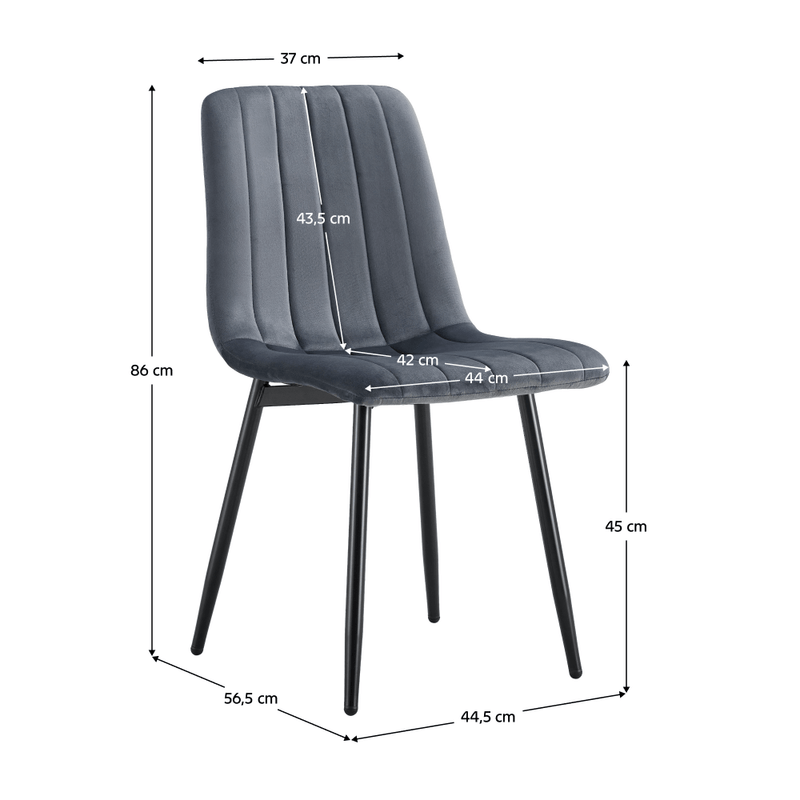 Casa si Gradina - Mobilier - Scaune si fotolii - Scaune - Scaun, material Velvet gri inchis/negru, RAMITA TIP 1 - Infinity.ro