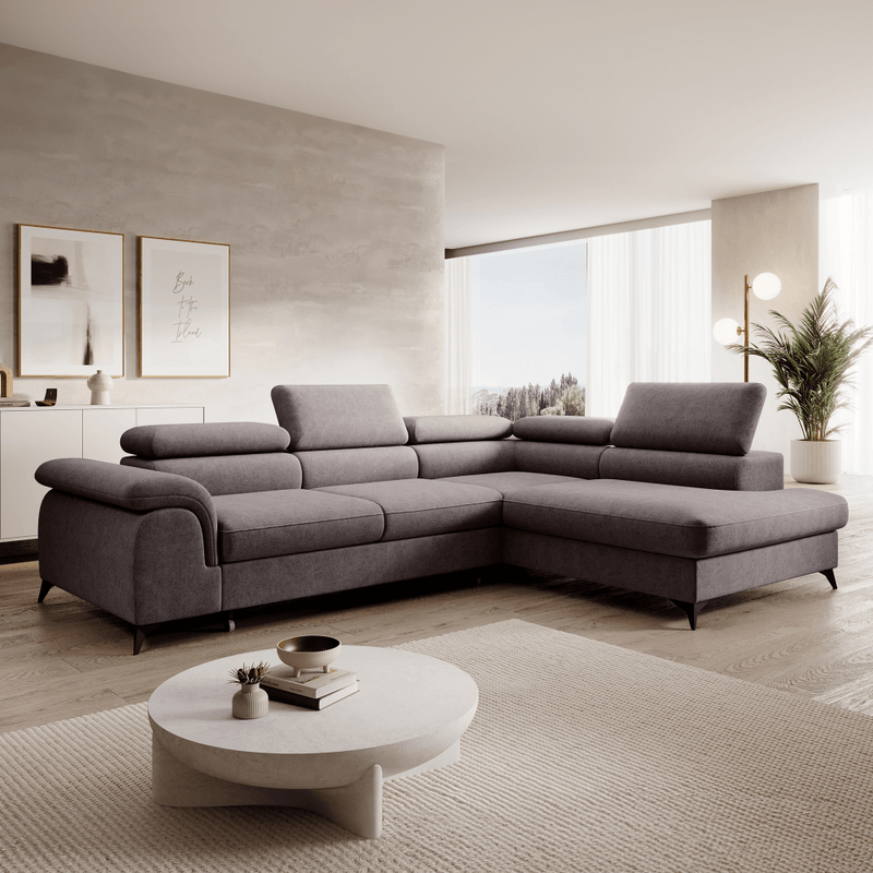 Casa si Gradina - Mobilier - Canapele si coltare - Coltare - Canapea extensibila, gri-maro, dreapta, PONY ROH - Infinity.ro