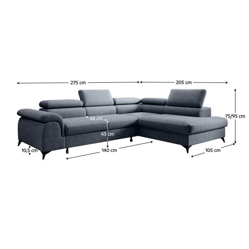 Casa si Gradina - Mobilier - Canapele si coltare - Coltare - Set canapea extensibila, gri, dreapta, PONY ROH - Infinity.ro