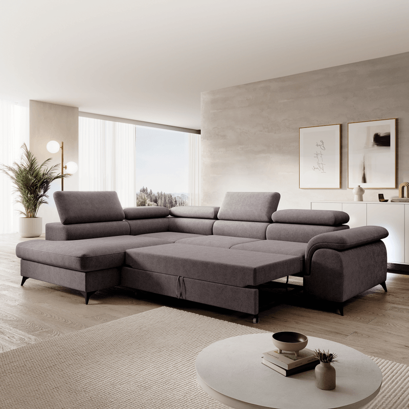 Casa si Gradina - Mobilier - Canapele si coltare - Coltare - Canapea extensibila, gri-maro, stanga, PONY ROH - Infinity.ro
