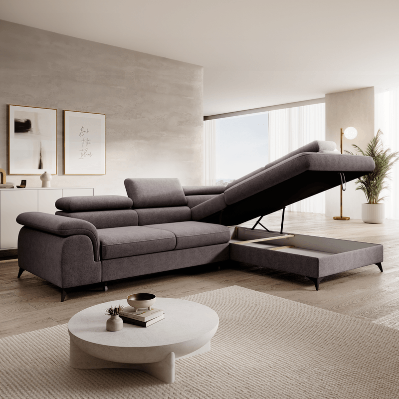 Casa si Gradina - Mobilier - Canapele si coltare - Coltare - Canapea extensibila, gri-maro, dreapta, PONY ROH - Infinity.ro