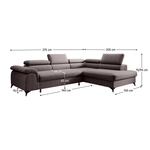 Casa si Gradina - Mobilier - Canapele si coltare - Coltare - Canapea extensibila, gri-maro, dreapta, PONY ROH - Infinity.ro