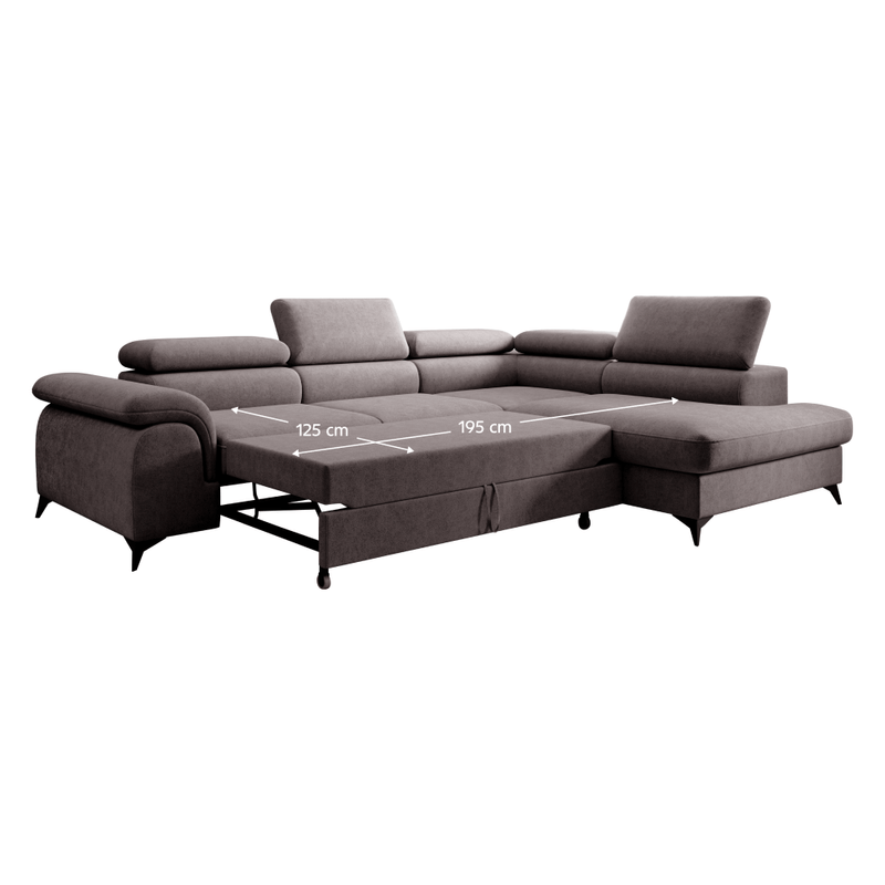 Casa si Gradina - Mobilier - Canapele si coltare - Coltare - Canapea extensibila, gri-maro, dreapta, PONY ROH - Infinity.ro
