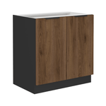 Casa si Gradina - Mobilier - Comode si corpuri - Corpuri bucatarie - Dulap inferior, nuc okapi/negru, MENZO 80 D 2F BB - Infinity.ro