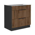 Casa si Gradina - Mobilier - Comode si corpuri - Corpuri bucatarie - Dulap inferior, nuc okapi/negru, MENZO 80 D 3S BB - Infinity.ro