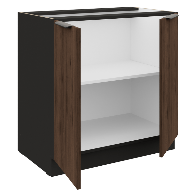 Casa si Gradina - Mobilier - Comode si corpuri - Corpuri bucatarie - Dulap inferior, nuc okapi/negru, MENZO 80 D 2F BB - Infinity.ro
