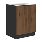 Casa si Gradina - Mobilier - Comode si corpuri - Corpuri bucatarie - Dulap inferior, nuc okapi/negru, MENZO 60 D 1F BB - Infinity.ro