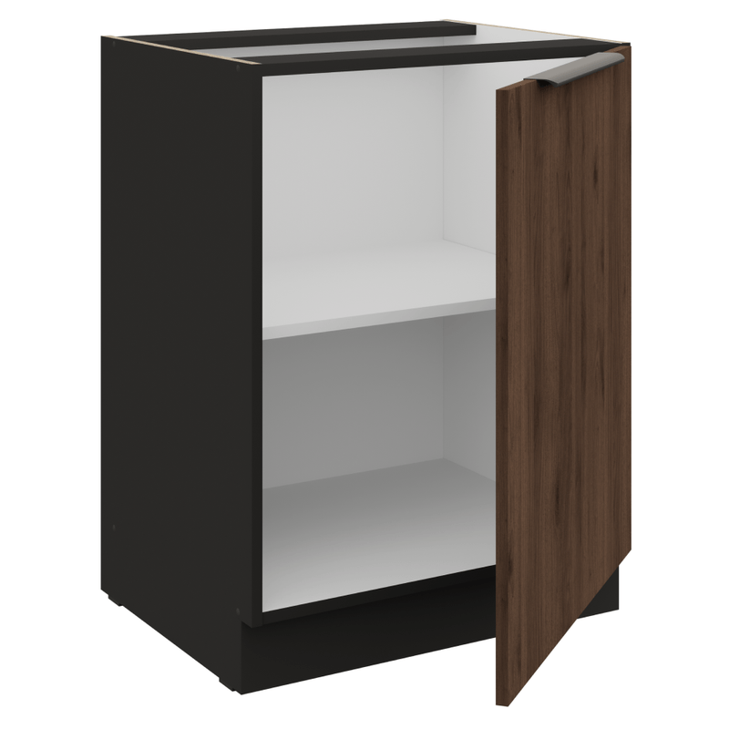 Casa si Gradina - Mobilier - Comode si corpuri - Corpuri bucatarie - Dulap inferior, nuc okapi/negru, MENZO 60 D 1F BB - Infinity.ro