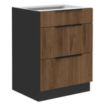 Casa si Gradina - Mobilier - Comode si corpuri - Corpuri bucatarie - Dulap inferior, nuc okapi/negru, MENZO 60 D 3S BB - Infinity.ro