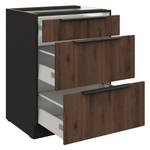 Casa si Gradina - Mobilier - Comode si corpuri - Corpuri bucatarie - Dulap inferior, nuc okapi/negru, MENZO 60 D 3S BB - Infinity.ro