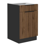 Casa si Gradina - Mobilier - Comode si corpuri - Corpuri bucatarie - Dulap inferior, nuc okapi/negru, MENZO 50 D 1F 1S BB - Infinity.ro