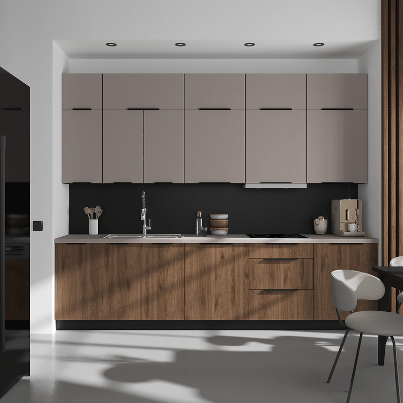Casa si Gradina - Mobilier - Comode si corpuri - Corpuri bucatarie - Dulap inferior pentru aragaz incorporabil, nuc okapi/negru, MENZO 60 D GAZ BB - Infinity.ro