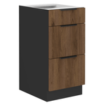 Casa si Gradina - Mobilier - Comode si corpuri - Corpuri bucatarie - Dulap inferior, nuc okapi/negru, MENZO 40 D 3S BB - Infinity.ro